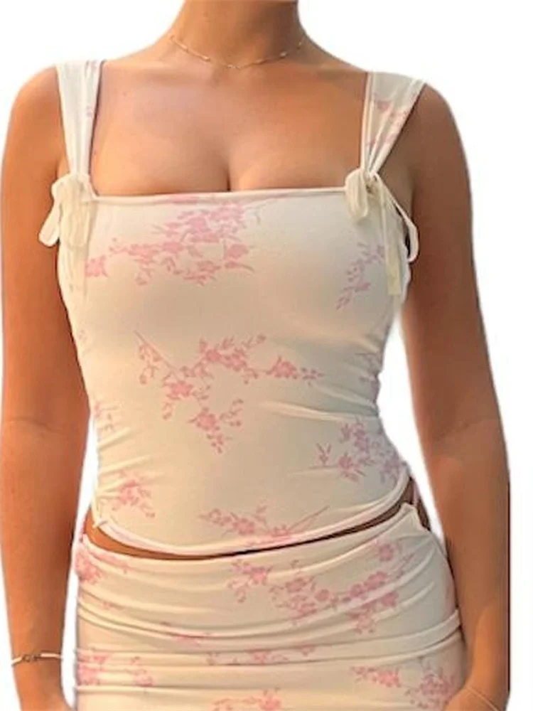 FashionSierra - 2025 Bow Tie-up Tank for Women Fairy Grunge Y2K 2000s Aesthetic Slim Fit Mini Vest Chic Streetwear Crop Tops - Image 10