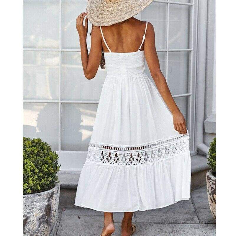 FashionSierra - Women Summer Vintage Sleeveless V-Neck Boho Long Dress - Image 3