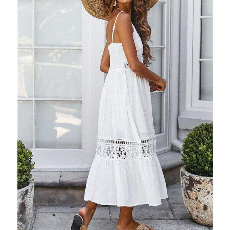 FashionSierra - Women Summer Vintage Sleeveless V-Neck Boho Long Dress - Image 5