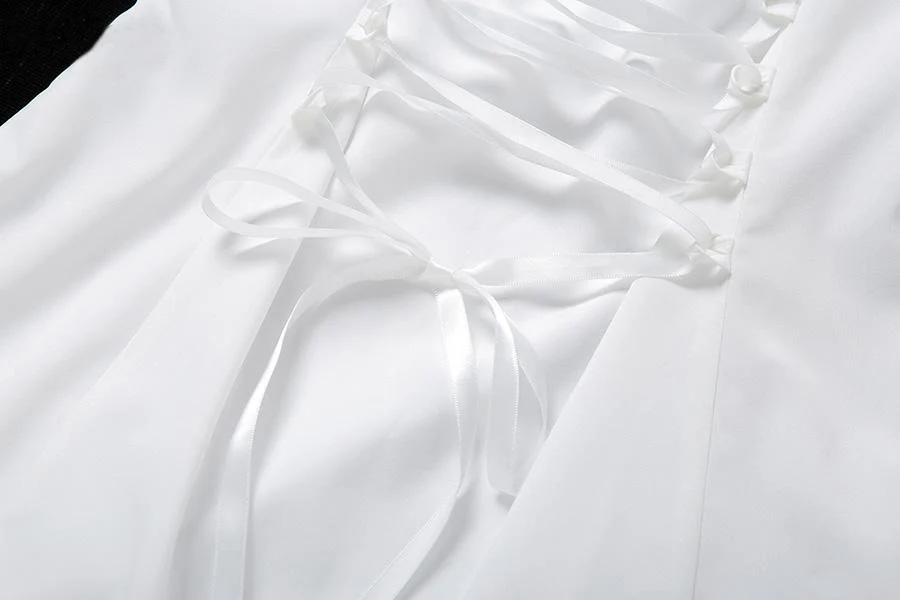 FashionSierra - Fashion elegant bow white female mini dress - Image 12