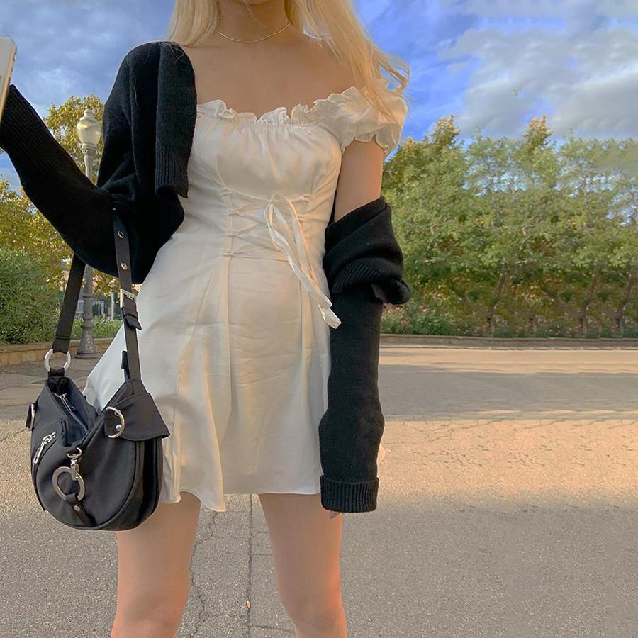 FashionSierra - Fashion elegant bow white female mini dress - Image 6