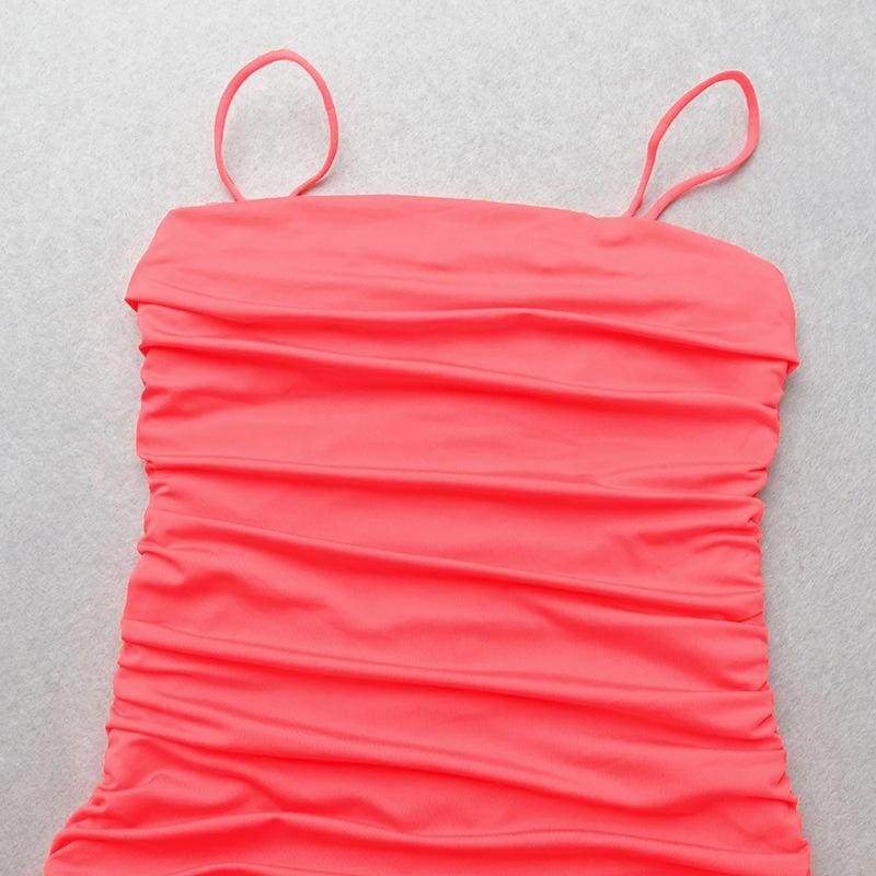 FashionSierra - Pleated Suspender Skirt Women Long Lace Dress - Image 12