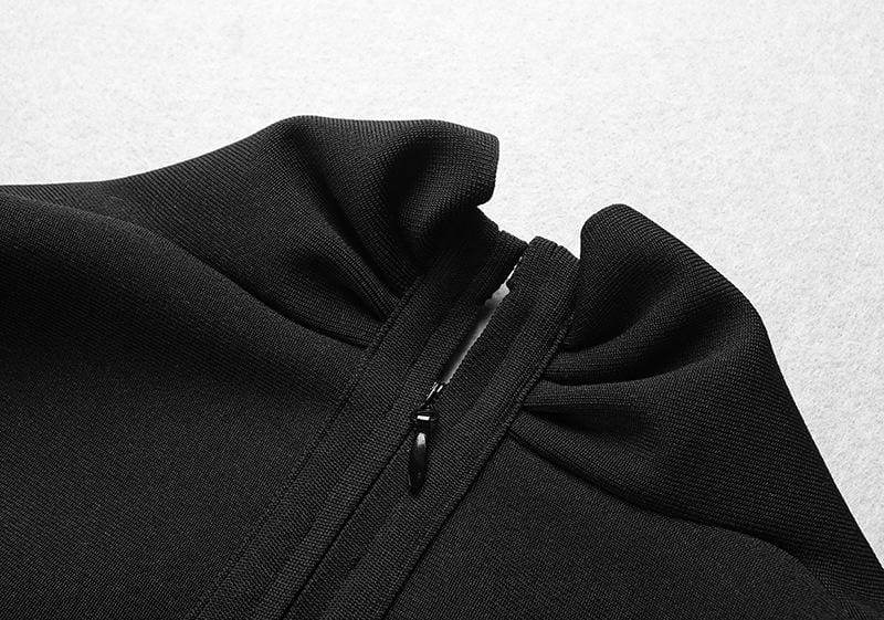 FashionSierra - Solid Color Dress Long Sleeve Large V-neck Bandage Dress - Image 15