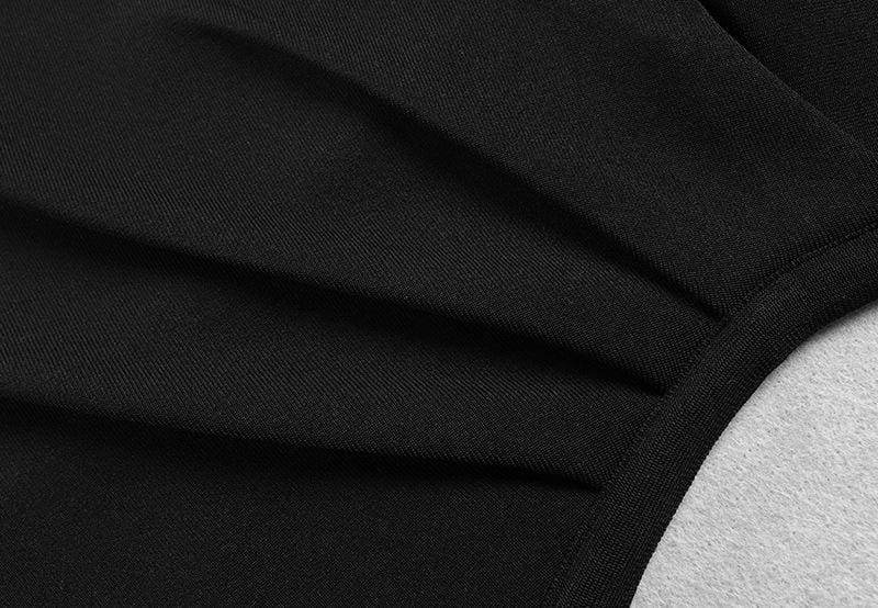 FashionSierra - Solid Color Dress Long Sleeve Large V-neck Bandage Dress - Image 17