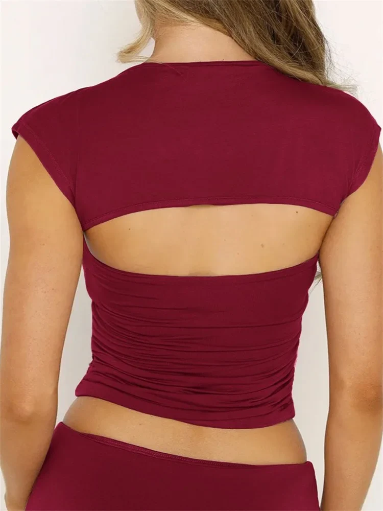 FashionSierra - 2025 Strapless Off Shoulder Tube Solid Color Sleeveless Slim Fit Cropped Mini Vest Streetwear  Tank Crop Tops - Image 4