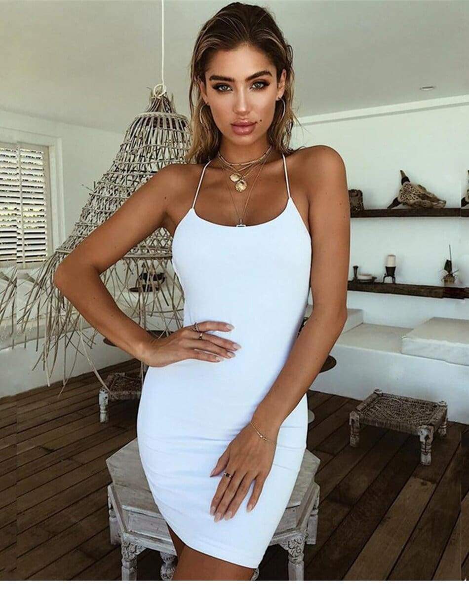 FashionSierra - Women Summer Dress Spaghetti Strap Bodycon  Mini Beach Sundress - Image 10